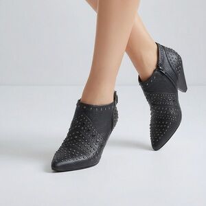 Kaari Blue- Shades of Dark Blue 9.5 Stylish Fun Studded Ankle Booties